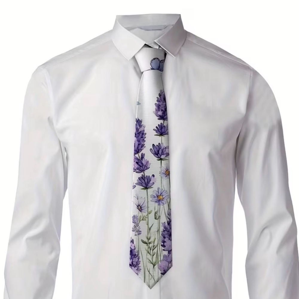 Purple Floral Tie